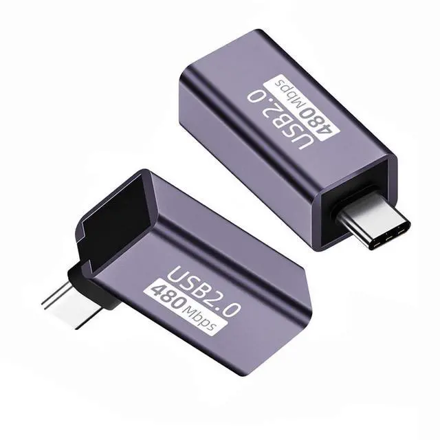 Alt view image 2 of 7 - xiwai USB 2.0 B Type Female to Type-C Male Angled & Straight, 2 Pack Extension Connector for Printer Scanner Disk