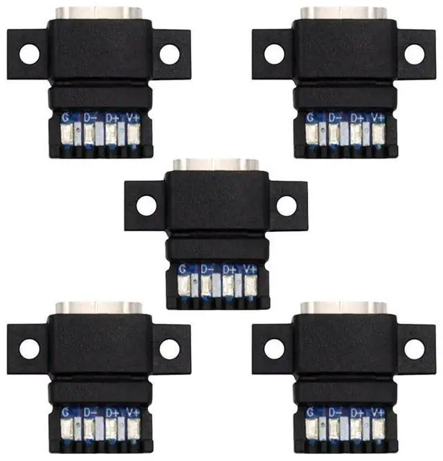 Main image of xiwai 5pcs/Set DIY OEM Type C Female Socket Connector to 6Pin PCBA Pinout Flat Scew Mount Type PD Power DC 5V/20V for Wiring