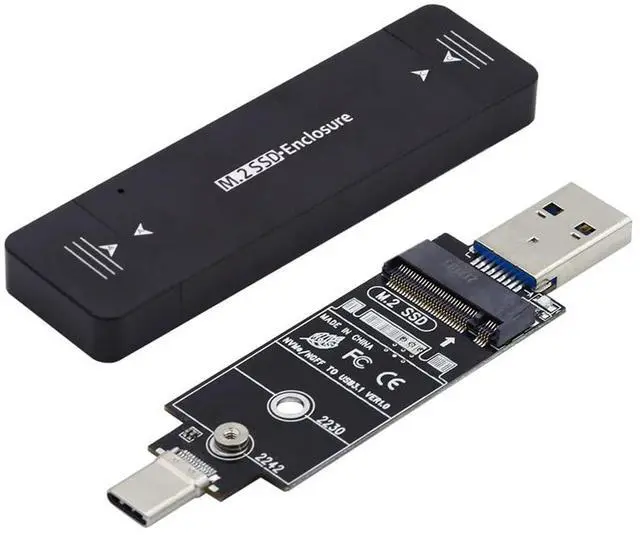 Main image of Type-C & USB3.0 to NVME M-Key M.2 NGFF SATA SSD PCBA Case 2230/2242mm Adapter RTL9210B Chipset