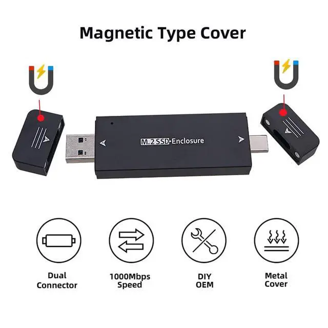 Alt view image 6 of 7 - Type-C & USB3.0 to NVME M-Key M.2 NGFF SATA SSD PCBA Case 2230/2242mm Adapter RTL9210B Chipset
