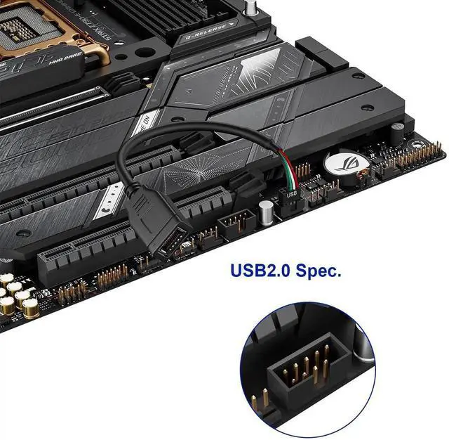 Alt view image 5 of 5 - Motherboard USB 2.0 to Type C Front Panel Cable, USB3.2 Gen 1 Header USB-C Front Panel Adapter Cable for New PC Case