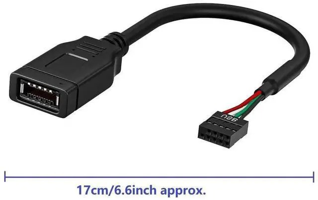 Alt view image 4 of 5 - Motherboard USB 2.0 to Type C Front Panel Cable, USB3.2 Gen 1 Header USB-C Front Panel Adapter Cable for New PC Case