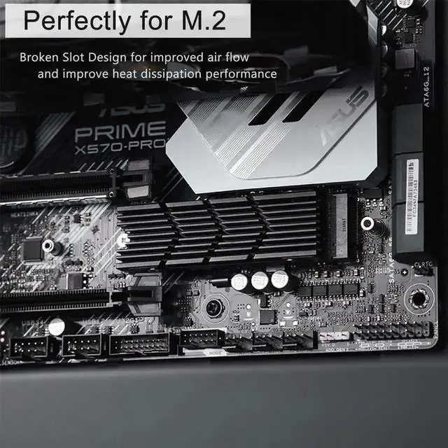 Alt view image 6 of 6 - M.2 Heatsink for NVMe SSD - PS5 & PC Cooling with Thermal Pad (2280 PCIe Gen3/Gen4) - Compatible Samsung 980/990 PRO, WD SN850/SN750, Seagate FireCuda 530 - Aluminum Heat Sink Cooler