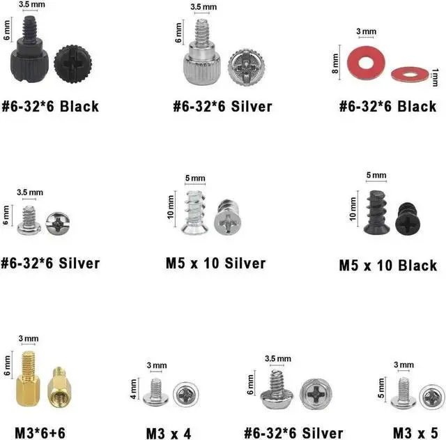 Alt view image 3 of 5 - 362pc Computer Screws Assortment Kit | Motherboard Standoff Risers Screw Set for HDD SSD Hard Drive, Computer Case, Fan, Power Supply, Graphics, CD, Motherboard Screws Kit for DIY & Repair