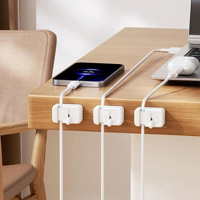 Alt view image 3 of 4 - Desktop Cable Organizer with Lever - Data and Charging Cable Clamp for Phone and Desktop Wire Management