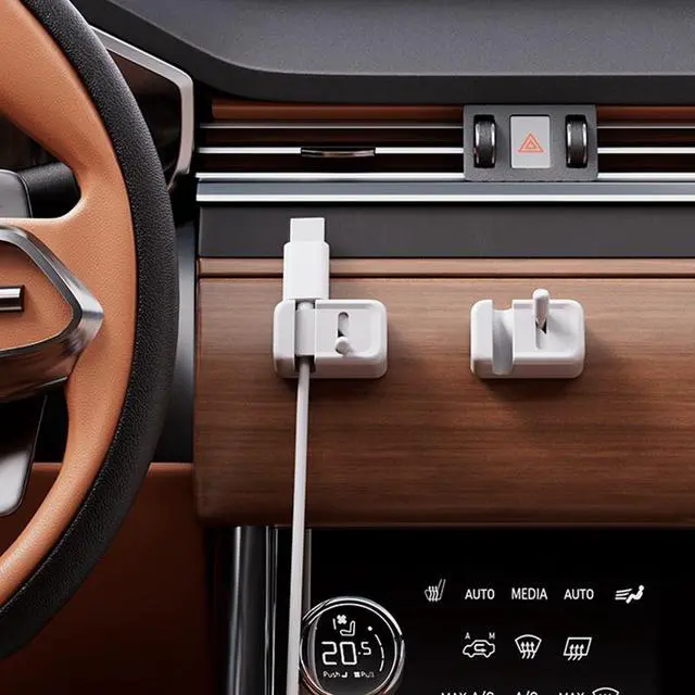 Alt view image 2 of 4 - Desktop Cable Organizer with Lever - Data and Charging Cable Clamp for Phone and Desktop Wire Management