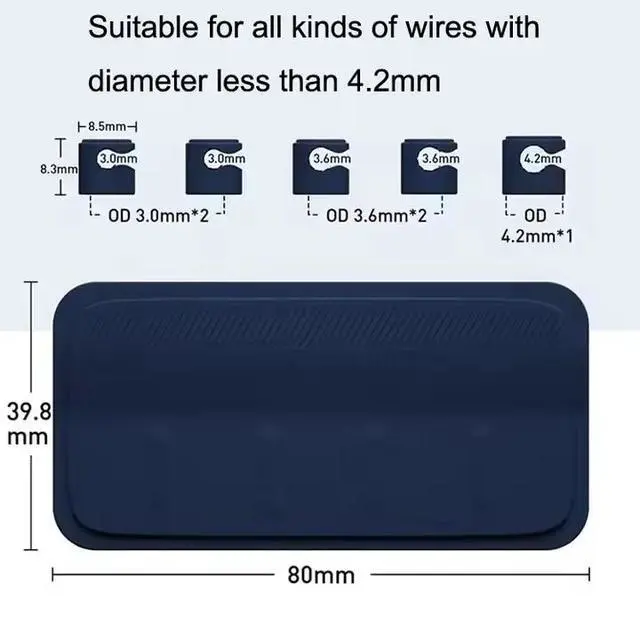 Alt view image 2 of 5 - Magnetic Cable Clips Organizer Magnetic Cable Holder Silicone Travel USB Desk Management Holder Gray