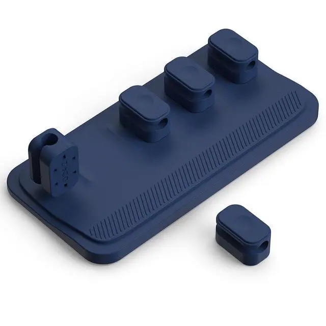 Alt view image 5 of 5 - Magnetic Cable Clips Organizer Magnetic Cable Holder Silicone Travel USB Desk Management Holder Gray