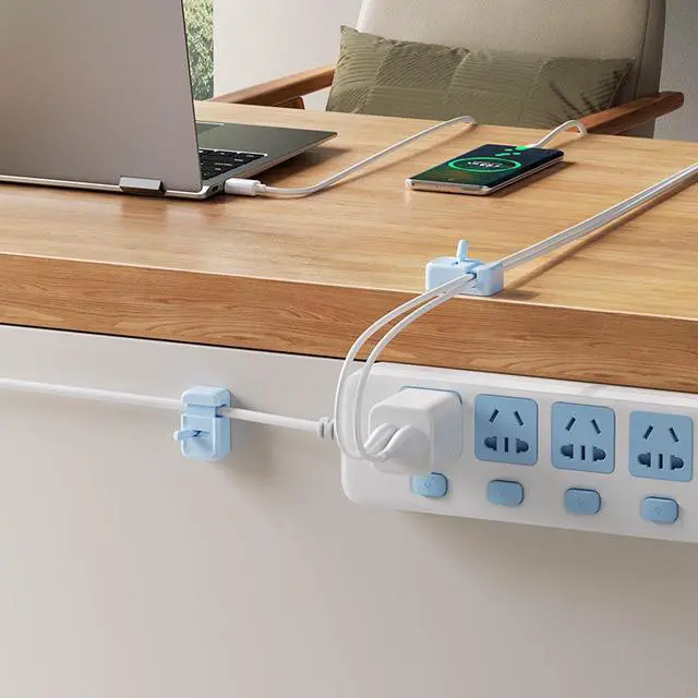Alt view image 3 of 5 - New Plastic Cable Clip Adhesive Wire Cord Holder Organizer Winder Wall Mounted Modern Desk Storage Home Office Car Cable