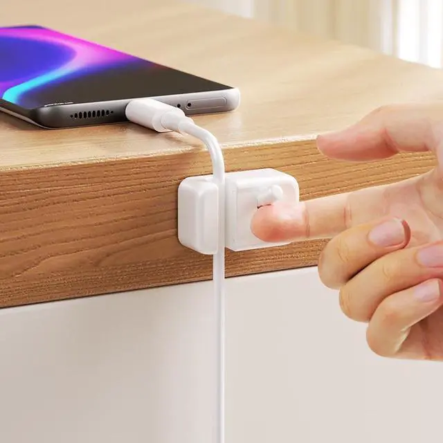 Alt view image 5 of 5 - New Plastic Cable Clip Adhesive Wire Cord Holder Organizer Winder Wall Mounted Modern Desk Storage Home Office Car Cable