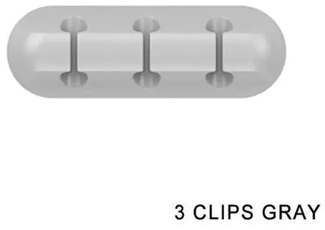 Main image of Silicone Cable Clips, Desk Cable Drop, Desk Wire Clips for All Your Computer, Electrical, Charging or Mouse Cord 3 slot gray