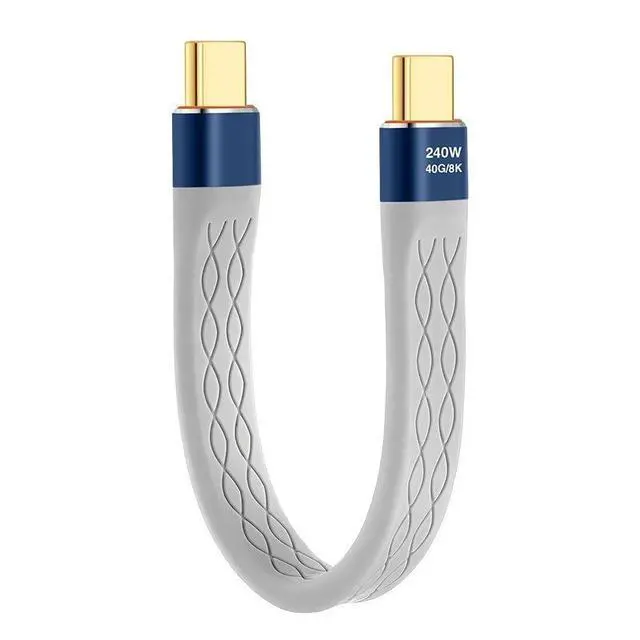Alt view image 5 of 6 - 5.2 Inch Thunderbolt 4 Cable 240W USB4 40Gbps Data 8K 60Hz 4K 144Hz Video Fast Charging for MacBook Monitor Microphone