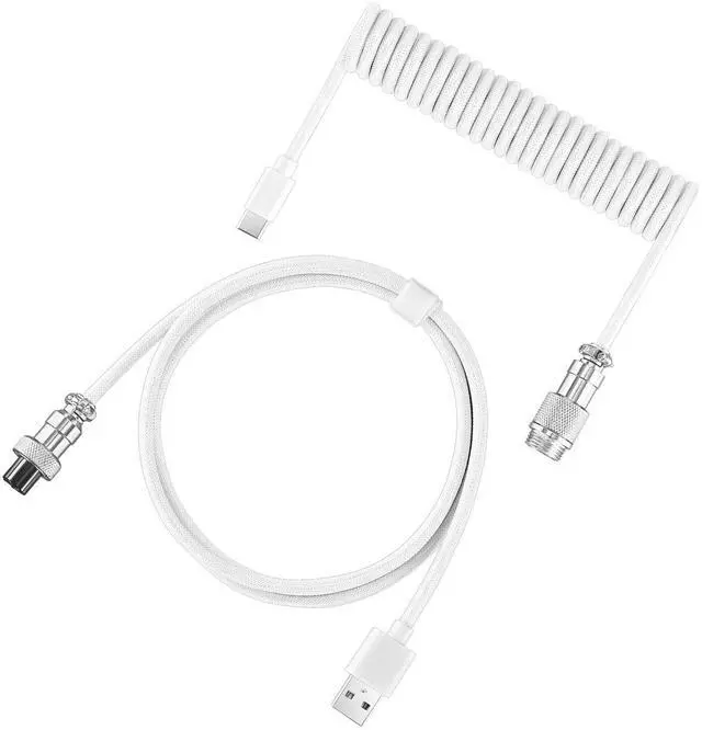 Alt view image 2 of 4 - DIY Aviation Plug Type-C/USB-A Gaming Keyboard Data Cable with Oxygen-Free Copper for Fast Data Transfer and Mobile Use Colorful-3M