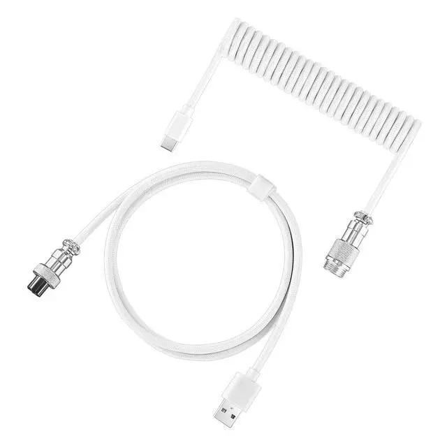 Alt view image 3 of 4 - DIY Aviation Plug Type-C/USB-A Gaming Keyboard Data Cable with Oxygen-Free Copper for Fast Data Transfer and Mobile Use Blue-3M