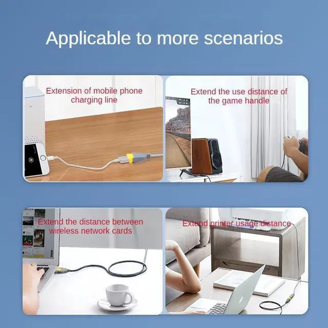 Alt view image 2 of 5 - USB 2.0 Tinned Copper Core Aluminum Foil + Magnetic Ring Shielded Eco-friendly PVC Extension Cable