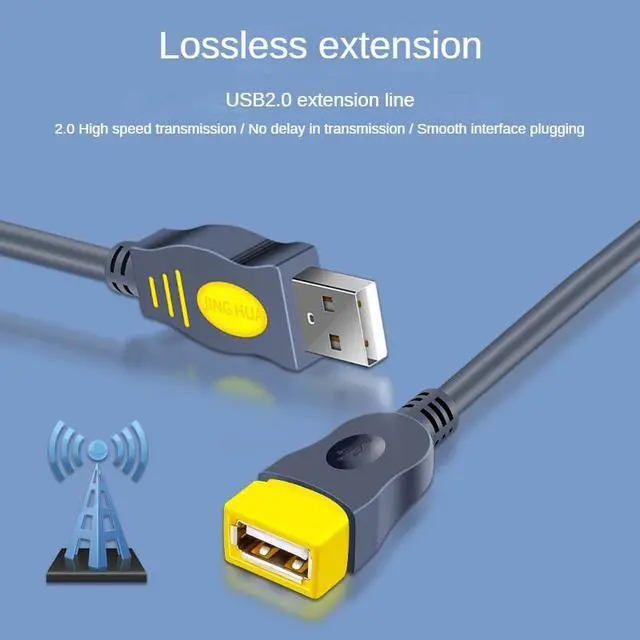 Alt view image 4 of 5 - USB 2.0 Tinned Copper Core Aluminum Foil + Magnetic Ring Shielded Eco-friendly PVC Extension Cable