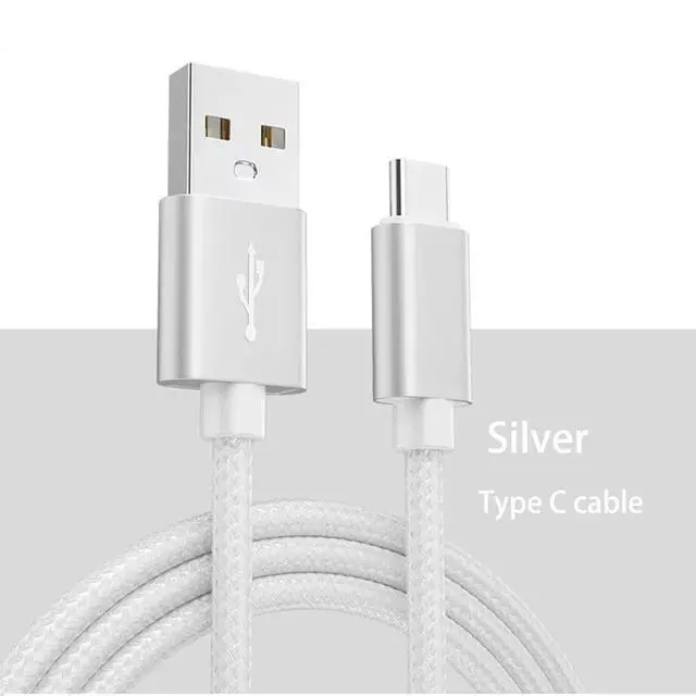 Alt view image 2 of 2 - USB to Type-C Cables with Aluminum Alloy Connector Nylon Braided and Pure Copper Core (1m/2m/3m) for Smartphones/Tablets White 1M