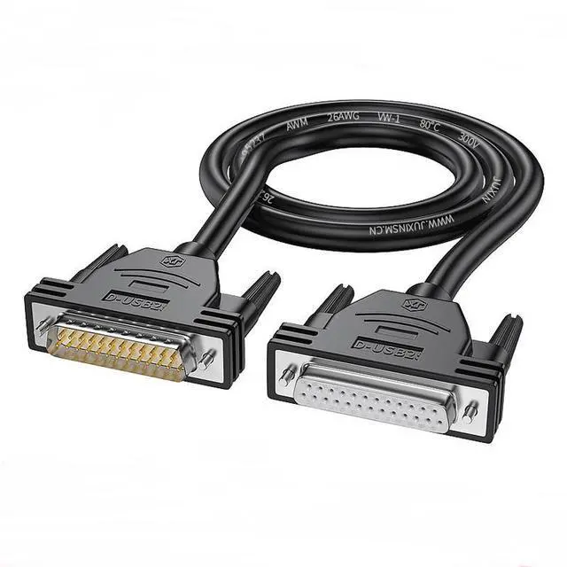 Main image of 1m Black Db25 Cable Male to Female 25C*26AWG BC with Double Shielding