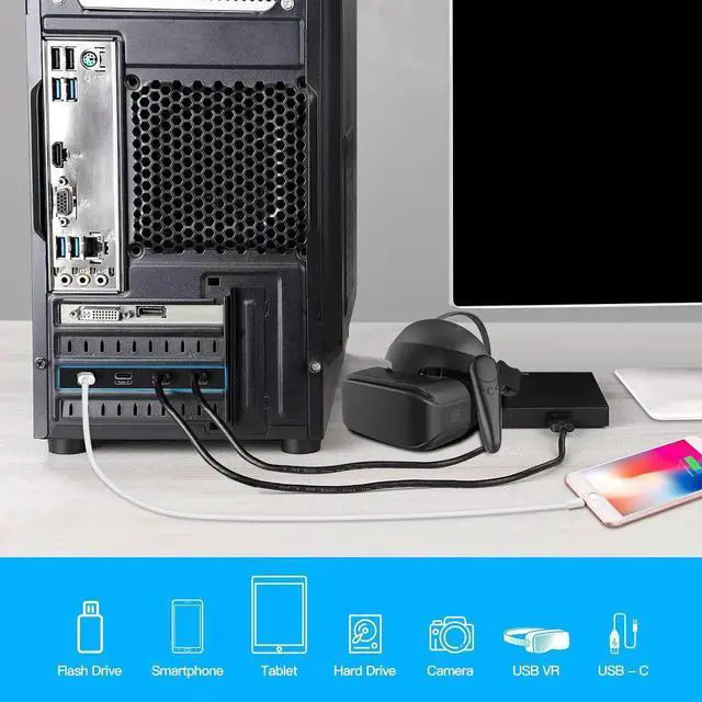 Alt view image 4 of 7 - PCIe Gen3 x2 USB 3.2 / 3.1 Card ASM3142- PCI Express to 4-Port Type C HUB Internal Expansion Card Controller Adapter PCI Express Card Desktop PC Support Multiple INs