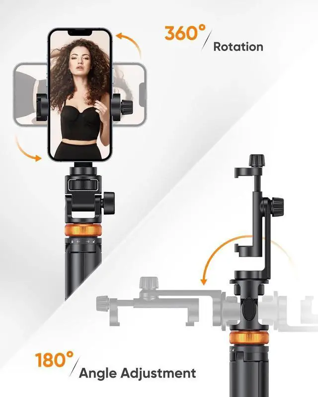 Alt view image 2 of 6 - Phone Tripod, Tripod for iPhone & Selfie Stick with Remote, Extendable Cell Phone Stand & Ultimate Phone Holder, Solidest Phone Stand Compatible with iPhone/Android