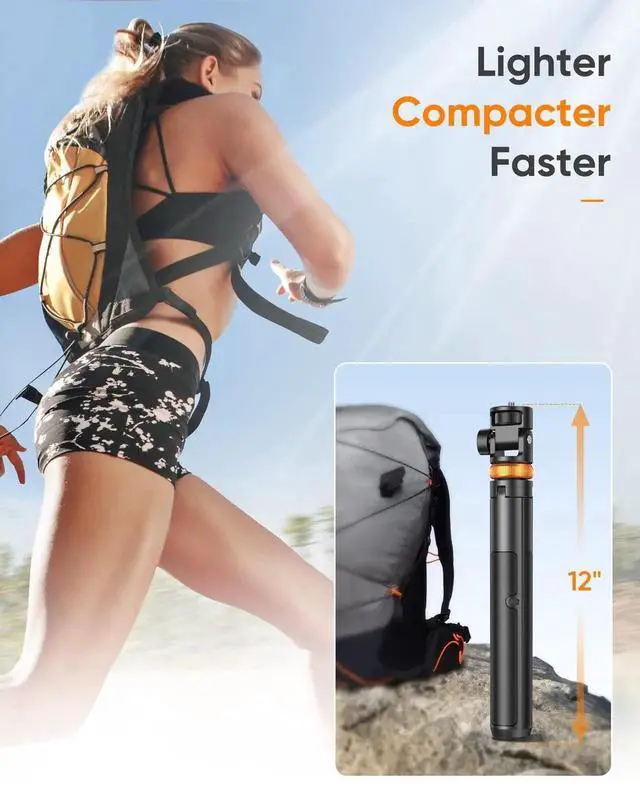 Alt view image 5 of 6 - Phone Tripod, Tripod for iPhone & Selfie Stick with Remote, Extendable Cell Phone Stand & Ultimate Phone Holder, Solidest Phone Stand Compatible with iPhone/Android