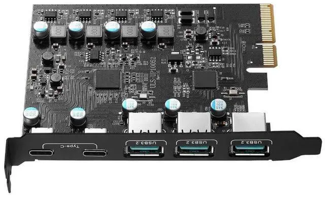 Alt view image 6 of 7 - PCIe to USB 3.2 Gen 2 Adapter Card with 20 Gbps Bandwidth 5-Port PCI Express Expansion Card Internal USB Hub PCI-E Add-on Cards Riser for Windows 10/8/7 and MAC OS 10.8.2 Above (2X USB C -3X USB A)
