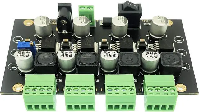 Alt view image 5 of 6 - 4 Channels LM2596 DC to DC Buck Converter Input 13-35V to 3.3V/5V/12/Adjustable Voltage Simultaneous Power Supply