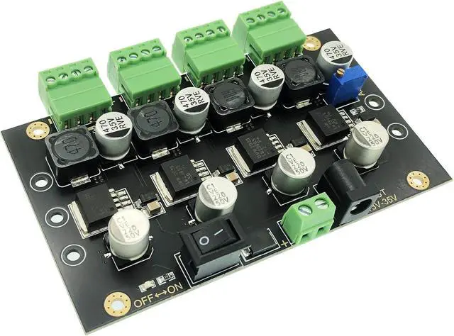 Alt view image 6 of 6 - 4 Channels LM2596 DC to DC Buck Converter Input 13-35V to 3.3V/5V/12/Adjustable Voltage Simultaneous Power Supply