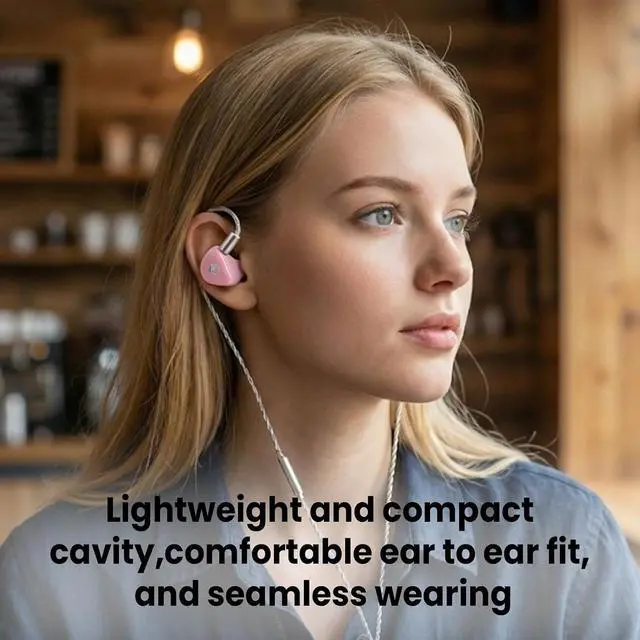 Alt view image 7 of 7 - G20 in Ear Monitor Earphones HiFi Music IEM for Gaming Earbuds with Mic 3.5mm and Type-C Detachable OFC Cable Ideal for Music,Gaming Pink