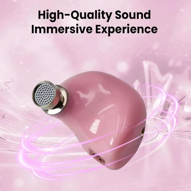 Alt view image 4 of 7 - G20 in Ear Monitor Earphones HiFi Music IEM for Gaming Earbuds with Mic 3.5mm and Type-C Detachable OFC Cable Ideal for Music,Gaming Pink