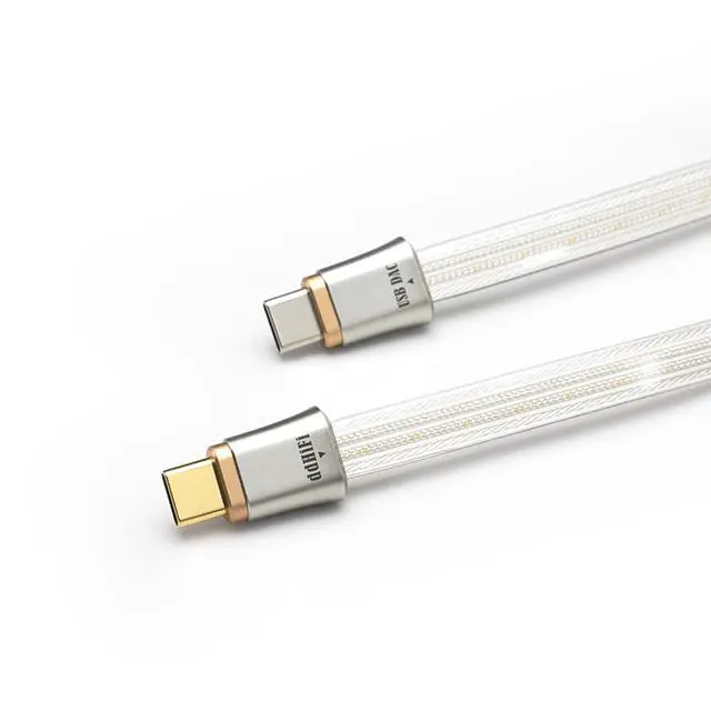 Main image of TC19CC USB C Cable Digital Signal OTG Cable Pure Silver USB-C to USB-C DAC Cable, Four-Wire Parallel Design, 25cm