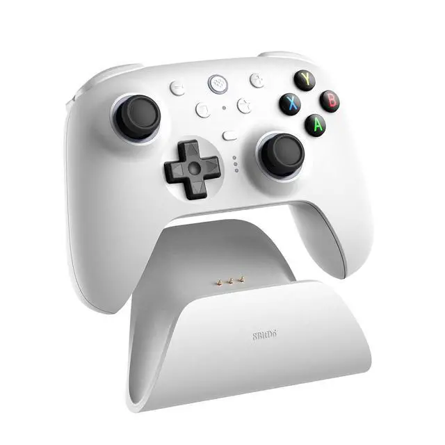 Alt view image 6 of 7 - 8BitDo Ultimate 2 Wireless Controller for Windows PC, Apple, Steam & Android, Gaming Controller with TMR Joysticks, Hall/Tactile Triggers, Motion Control, RGB Fire Ring, 1000Hz Polling Rate, White