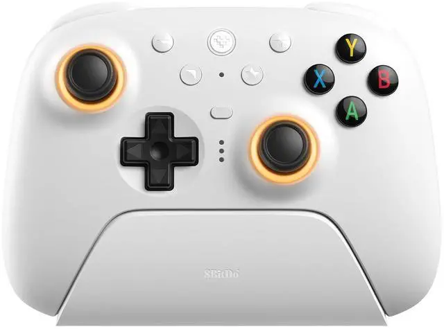 Main image of 8BitDo Ultimate 2 Wireless Controller for Windows PC, Apple, Steam & Android, Gaming Controller with TMR Joysticks, Hall/Tactile Triggers, Motion Control, RGB Fire Ring, 1000Hz Polling Rate, White