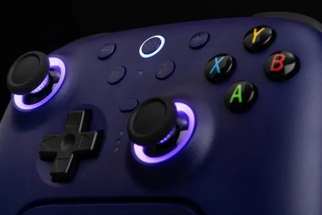 Alt view image 6 of 7 - 8BitDo Ultimate 2 Wireless Controller for Windows PC, Apple, Steam & Android, Gaming Controller with TMR Joysticks, Hall/Tactile Triggers, Motion Control, RGB Fire Ring, 1000Hz Polling Rate, Purple