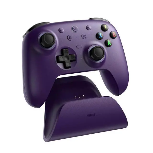 Alt view image 7 of 7 - 8BitDo Ultimate 2 Wireless Controller for Windows PC, Apple, Steam & Android, Gaming Controller with TMR Joysticks, Hall/Tactile Triggers, Motion Control, RGB Fire Ring, 1000Hz Polling Rate, Purple