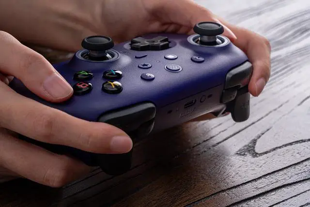 Alt view image 5 of 7 - 8BitDo Ultimate 2 Wireless Controller for Windows PC, Apple, Steam & Android, Gaming Controller with TMR Joysticks, Hall/Tactile Triggers, Motion Control, RGB Fire Ring, 1000Hz Polling Rate, Purple