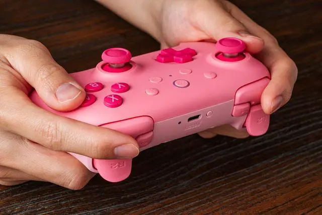 Alt view image 6 of 6 - 8BitDo Ultimate 2C Bluetooth Controller for Switch/Switch 2, Wireless Controller with 6-Axis Motion Control, Rumble Vibration, Refined D-Pad and Bumpers, and Hall Effect Joysticks (Pink)