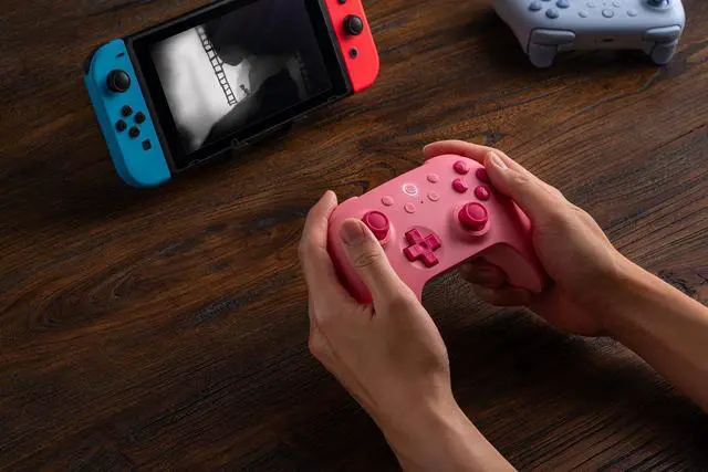 Alt view image 5 of 6 - 8BitDo Ultimate 2C Bluetooth Controller for Switch/Switch 2, Wireless Controller with 6-Axis Motion Control, Rumble Vibration, Refined D-Pad and Bumpers, and Hall Effect Joysticks (Pink)