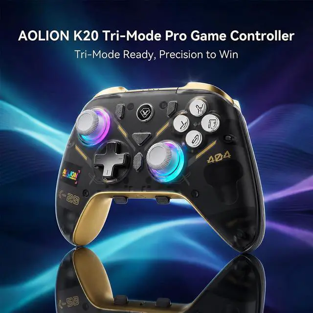 Alt view image 6 of 7 - K20 Tri-Mode Wireless Controller for Switch 2/Switch/Switch OLED/PC, Hall Effect Joysticks Gamepad with 1000Hz Polling, 3-Stage Hall Triggers, RGB Charging Dock, Detachable Back Buttons