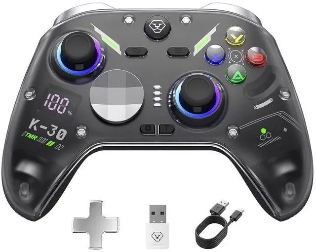 Main image of K30 Wireless Gaming Controller for Switch, PC, iOS & Android, TMR Joysticks (Zero Drift), Hall Effect Triggers, Switchable ABXY Buttons, Back Buttons & RGB Lighting