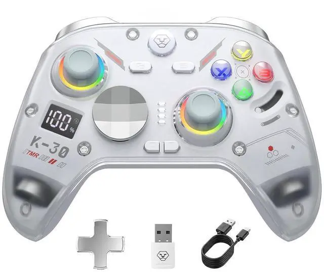 Main image of K30 Wireless Gaming Controller for Switch 2/Switch/PC/iOS/Android, TMR Joysticks with 1000Hz Polling Rate, Hall Triggers, Swappable ABXY Buttons, RGB Lighting, Programmable Back Buttons