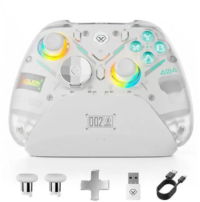 Main image of Wireless Controller Compatible with Switch 2/Switch/OLED, Hall Effect Joysticks, 1000Hz Polling Rate, Tri-Mode Bluetooth/2.4G/Wired Gamepad with RGB Charging Dock