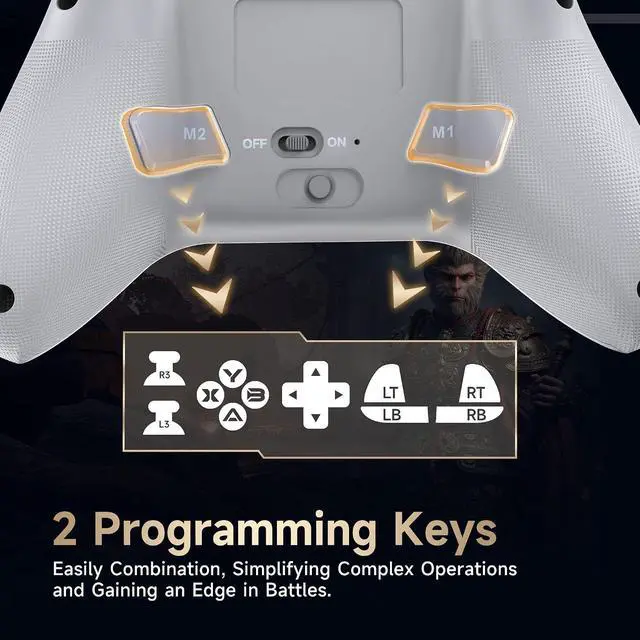 Alt view image 4 of 7 - X15 PC Controller - Enhanced Wireless Bluetooth Controller with Hall Joysticks/Hall Triggers/RGB Lighting - No Stick Drift, No Dead Zone - Work for Windows PC, Android, Steam and Switch multi color
