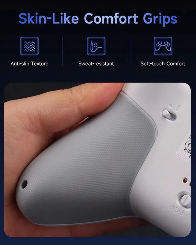 Alt view image 5 of 7 - X05Pro Wireless PC Controller Soft-Click Low-Noise Buttons, Dual-Stage Impulse Triggers, Hall Joysticks with 1000Hz Polling, 2 Programmable Buttons, 1000mAh Battery, Multi-Platform Controller for PC