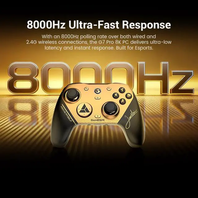 Alt view image 3 of 7 - G7 Pro 8K PC Wireless Gaming Controller, 8000Hz Polling Rate, Gen 2 TMR Joysticks, Hall Effect Triggers, 4 Programmable Buttons,Charging Dock, Esports Controller for FPS & Competitive Gaming