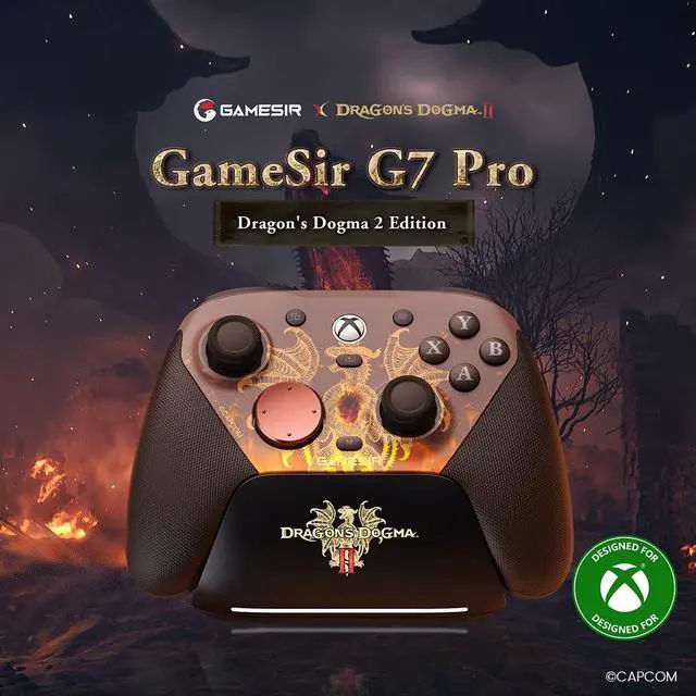 Alt view image 3 of 7 - G7 Pro Wired Xbox Controller for Xbox Series X|S, TMR Sticks, Hall Effect Triggers, 4 Remappable Buttons, 1000Hz PC Mode, PC & Android Controller (Dragons Dogma II)