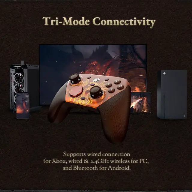 Alt view image 6 of 7 - G7 Pro Wired Xbox Controller for Xbox Series X|S, TMR Sticks, Hall Effect Triggers, 4 Remappable Buttons, 1000Hz PC Mode, PC & Android Controller (Dragons Dogma II)
