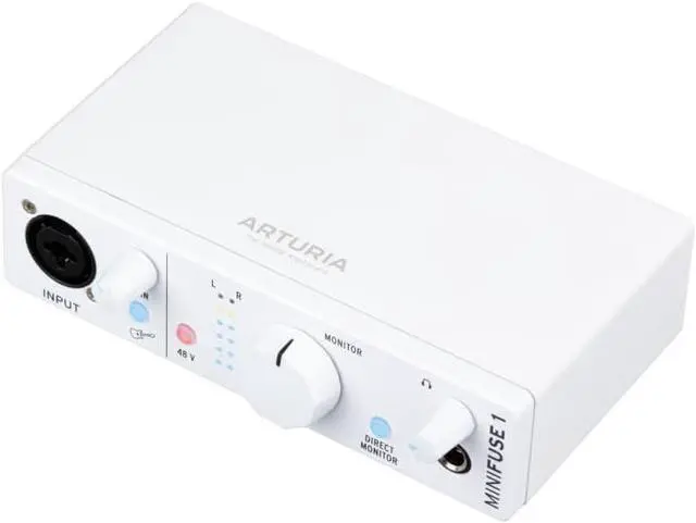 Main image of MiniFuse 1 - Compact USB Audio Interface with Creative Software for Recording, Production, Podcasting, Guitar - White | USB-C 1x Combo Xlr and ¼ Input, 48V Phantom, Headphone and Stereo Outs, Loopbac