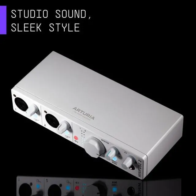 Alt view image 2 of 7 - MiniFuse 2 - Compact USB Audio & MIDI Interface with Creative Software for Recording, Production, Podcasting, Guitar - White | 2 Combo Xlr and Trs Preamps with 48V, 5-Pin Midi I and O, USB Hub, Loopb