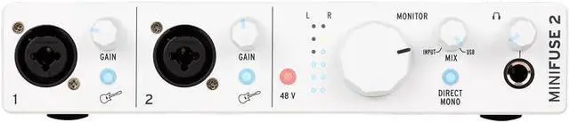 Alt view image 4 of 7 - MiniFuse 2 - Compact USB Audio & MIDI Interface with Creative Software for Recording, Production, Podcasting, Guitar - White | 2 Combo Xlr and Trs Preamps with 48V, 5-Pin Midi I and O, USB Hub, Loopb